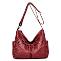 Miniatyrbild 1 av 6: Högkvalitativa lyxiga handväskor i läder Damväskor Designer Crossbody-väskor för kvinnor Nya Bolsa Feminina Sac A Main Style1-Burgundy