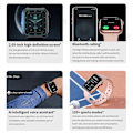 Miniatyrbild 3 av 6: Watch 9 Smart Watch Herr Kroppstemperatur BT Call NFC Always on Display Fitness Women Series 8 Smartwatch för Apple Android Silver Mesh belt