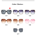 Miniatyrbild 6 av 6: Higody Mode Kvinnor Överdimensionerade solglasögon Gradient Plast Märke Designer Glasögon Solglasögon för kvinnor UV400 Lentes De Sol Mujer brown