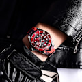 Miniatyrbild 6 av 6: LIGE New Fashion Herrklockor Toppmärke Lyx Kamouflage Quartz Watch Man Sport Röd Watch för män Reloj Hombre Black