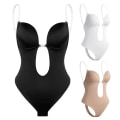 Miniatyrbild 2 av 6: Unik Body BH U-form Rygglös Body Shaper Kontroll Mage Hög elastisk rumpa lyftare Reduktiv Strip Bodysuit Underkläder Skin Color M