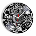 Miniatyrbild 2 av 6: Dartspel Pub Vinyl Retro Skivspelare Väggklocka Mancave Spelrum Dekoration Retro Tidsmätare Darttavla Bar Nattklubb Disk Hantverk Without LED(.103)