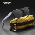 Miniatyrbild 3 av 6: KDEAM iögonfallande funktion polariserade solglasögon för män Mattsvart rampassform. Måla tempel Play-Cool Solglasögon med case PRO-C17 Skull Zipper Case