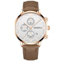 Miniatyrbild 1 av 6: Mode Genève Män Datum Legering Case Syntetiskt Läder Analog Kvarts Watch Man Klocka Toppmärke Lyx Relogio Masculino 07 Brown-White-Rose