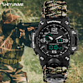 Miniatyrbild 4 av 6: Utomhus Survival Watch Multifunktionell Vattentät Militär Taktisk Paracord Watch Armband Camping Vandring Nödutrustning Khaki with box