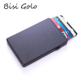 Miniatyrbild 3 av 6: Bisi Goro herrplånbok tunn RFID-blockerande popup-knapp Case Aluminium Enkelkorthållare Box Smart plånbok Name-X-64-Gold
