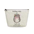 Miniatyrbild 1 av 3: 2022 tecknad igelkottsblomma printed kosmetisk väska för kvinnor Harajuku Casual Makeup-väskor Bärbar rese-toalettväska Case sn5698 Hedgehog Bag