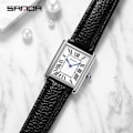 Miniatyrbild 6 av 6: SANDA Ny design romersk skala för kvinnor kvarts Läderrem Modetrend enkel personlighet kreativ watch 30m vattentätt läder minimum size  box2