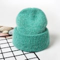 Miniatyrbild 1 av 6: Visrover 9 Färger Unisex Solid Färgade Mössor Vinterhatt För Kvinna Stickad Bonnet Acryl Kvinna Höst Varma Skullies 1-dark green