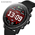Miniatyrbild 2 av 6: SENBONO Män Smart Watch Rund Bluetooth Svara samtal Klockor Anpassade urtavlor Sport Smartwatch Män Dam för Android IOS Red