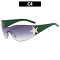 Miniatyrbild 1 av 6: Lyxiga Punk Sport Solglasögon Dam Märkesdesigner Y2K One Piece Solglasögon Män Goggle Shades UV400 Love Heart Mode Glasögon A-C4