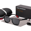 Miniatyrbild 1 av 6: BARCUR Trending TR90 Polarized Solglasögon Dam Fyrkantiga glasögon Herr Solglasögon Vintage Unisex Goggle Man UV400 Oculos de sol Black Gray BARCUR