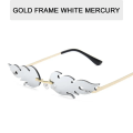Miniatyrbild 5 av 6: Summer Flame Solglasögon Kvinnor Rimless Wave Glasögon Löpsolglasögon Lyx Trendiga Solglasögon Skärmar Kvinna F