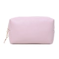 Miniatyrbild 4 av 6: PURDORED 1 st solid kosmetisk väska för kvinnor Läder resor sminkväska Organizer Toalettartiklar Solid kvinnlig förvaring case light pink