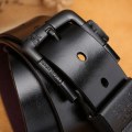 Miniatyrbild 1 av 6: Nytt högkvalitativt lyxmärke äkta läderbälte Herr Svart Pin Spänne Designe Business Bälten Band cinturones para hombre 2022 BBlack buckle Black 115CM