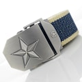 Miniatyrbild 6 av 6: BOKADIAO Herr & Kvinnor Militär Canvas bälte lyxigt 3D-stjärna Metallspänne jeansbälte Army taktiska bälten för män midjeband hane Green stripe 100cm