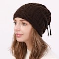 Miniatyrbild 1 av 6: Mode Stretchig Stickad Skullies Beanies Hatt Solid Snood Halsduk Varm Beanie För Kvinnor Höst Vinter Kvinnlig Beanie Mössa New Coffee One Size