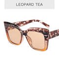 Miniatyrbild 1 av 6: HKNA Cat Eye Solglasögon Kvinnor Lyxiga Fyrkantiga Oversized Glasögon Stor Båge Gradient Shades för Kvinnor Gafas De Sol LeopardTeaTea free cloth