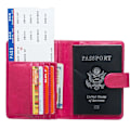 Miniatyrbild 5 av 6: Mode Kvinnor Män Case Multifunktions PU-läder Haspplånböcker Affärsresor Cover Kontantmyntplånböcker Rose Red
