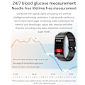 Miniatyrbild 5 av 6: E600 EKG Smart Watch Herr Icke-invasiv Blodsocker Puls Blodtrycksmätare Sportsteg Smartwatch Dam Android add metal silver(.1254)