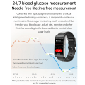Miniatyrbild 5 av 6: E600 EKG Smart Watch Herr Icke-invasiv Blodsocker Puls Blodtrycksmätare Sportsteg Smartwatch Dam Android add silica black(.1256)