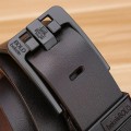 Miniatyrbild 1 av 6: Nytt högkvalitativt lyxmärke äkta läderbälte Herr Svart Pin Spänne Designe Business Bälten Band cinturones para hombre 2022 CBlack buckle Brown 100cm