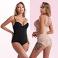 Miniatyrbild 6 av 6: Shapewear Body för kvinnor Magkontroll Kroppsformare med inbyggd BH Kompression Waist trainer Reduktivt slimmande underkläder Black-Mesh M
