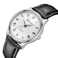 Miniatyrbild 6 av 6: Modernt mode svart kvarts herrklockor Tide Brand Läderband Big Dial Herr Business Clock Relojes Hombre Brown