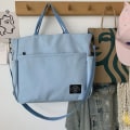 Miniatyrbild 1 av 6: Hylhexyr Dam Retro Stora Väskor Bomulls Canvas Axelväska Mode Crossbody Handväska Dragkedja Casual Tote Multi Pocket Outer Zipper Blue