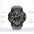 Miniatyrbild 4 av 6: SMAEL Dual Display Digital LED Watch Pointer Typ Quartz Elektriska klockor Relogio Masculino Uomo Sportklocka 1545 CAMOKHAKI
