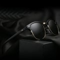 Miniatyrbild 4 av 6: LEONLION Halvmetallsolglasögon Män Kvinnor Märke Designerglasögon Spegel Solglasögon Mode Gafas Oculos De Sol Classic MatteBlackSilverGray As picture