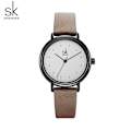 Miniatyrbild 1 av 5: Shengke enkel watch för kvinnor brunt retro läder Relogio Feminino Toppmärke Dammode Minidesign Quartz Reloj Mujer coffee
