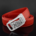 Miniatyrbild 5 av 6: Lyxmärke tiger automatiskt spänne man vitt bälte äkta läder modedesigner Casual Hög kvalitet ceinture homme Red silver 115CM