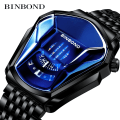 Miniatyrbild 3 av 6: 2021 Ny design Toppmärke Lyx Män Sport Vattentät Watch 3D Glas Quartz Klockor Man Klocka Armbandsur Casual Chronograph silver