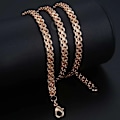 Miniatyrbild 3 av 6: 585 Rose Gold Colour Halsband för Kvinnor Män Bismark Hammered Link Chain Mode Smycken Tillbehör 5 mm GN452A CN04 18inch 45cm