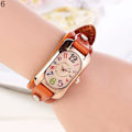 Miniatyrbild 5 av 6: Vintage Casual Watch Alloy Urtavla Faux Läder Armband Avlångt case Analog Quartz Clock Dam Armbandsur Relojes Para Mujer Red
