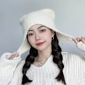 Miniatyrbild 4 av 6: Nya Öron Höst Vinter Beanies Söta Säkerhetsbjörnar Hatt För Kvinnor Varm Tjock Lamb Fleece Resehätt Pullover Utomhus Dammössa Red Adult average size