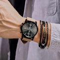 Miniatyrbild 6 av 6: 2021 Watch CHEETAH Märke Mode Sport Kvartsklockor Herr Läder Vattentät Chronograph Clock Business Relogio Masculino S Red Box
