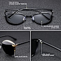 Miniatyrbild 6 av 6: KINGSEVEN Polarized Solglasögon För Dam Lyxdesign Dam Elegant Solglasögon UV400 Skydd Mode Cat Eye Glasögon C05  SILVER Original