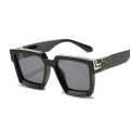 Miniatyrbild 5 av 6: Mode fyrkantiga Man Solglasögon Märke Designer Plastram Solglasögon Solglasögon Skärmar För Kvinna Svart Silver Spegel Oculos De Sol Leopard as picture