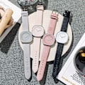 Miniatyrbild 6 av 6: 2022 Par Simple Square Quartz Watch Damklockor Enkel Big Dial Square Watch män Sommarpresentklocka Watch creamy-white