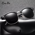 Miniatyrbild 2 av 6: RUOBO Klassiska polariserade solglasögon för män Kvinnor Märkesdesign Körspegel Yta Lins Solglasögon Goggle UV400 Gafas De Sol Black-Mercury Silver Frame