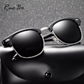 Miniatyrbild 2 av 6: RUOBO Klassiska polariserade solglasögon för män Kvinnor Märkesdesign Körspegel Yta Lins Solglasögon Goggle UV400 Gafas De Sol Black-Red Silver Frame