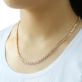 Miniatyrbild 4 av 6: 585 Rose Gold Colour Halsband för Kvinnor Män Bismark Hammered Link Chain Mode Smycken Tillbehör 5 mm GN452A CN01 22inch 55cm