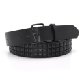 Miniatyrbild 4 av 6: GAOKE Pyramid Nit Midja Herr & Dam dubbade Läderbälte Punk Rock hårdvara med nål Spänne Midja svart jean bracelet-22cm 110cm