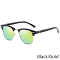Miniatyrbild 1 av 6: RUOBO Klassiska polariserade solglasögon för män Kvinnor Märkesdesign Körspegel Yta Lins Solglasögon Goggle UV400 Gafas De Sol Black-Gold Gold Frame