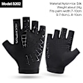 Miniatyrbild 1 av 6: ROCKBROS Half Finger MTB Cykelhandskar Andas landsvägscykelhandskar i nylon Tunna Lätt Slitstark Fingerlös Fitness Vante S202 Black M