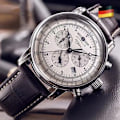 Miniatyrbild 3 av 6: Nya Zeppelin lyxiga fritidskvarts läderklocka för män watch sport vattentät datum multifunktions kronometer Black
