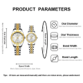 Miniatyrbild 6 av 6: 1 st utsökt kvinnoklocka Watch Casual Business Strass Silver Guld watch med rostfritt stål remskalender Gold