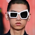 Miniatyrbild 2 av 6: Mode Irregular Square Solglasögon Man Mode Märke Designer Personlighet Solglasögon Man Vit Svart Spegel Oculos De Sol Leopard Other